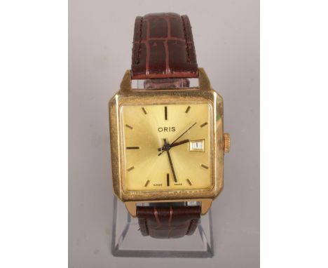 A gentleman's gold plated Oris manual wristwatch.  