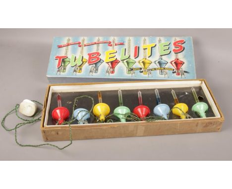 Tubelites vintage strip lighting novelty decoration set in original box  one of the lights is missing a tubelite