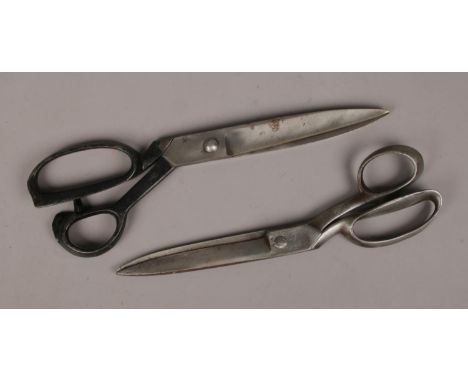 Two vintage tailors' scissors.  