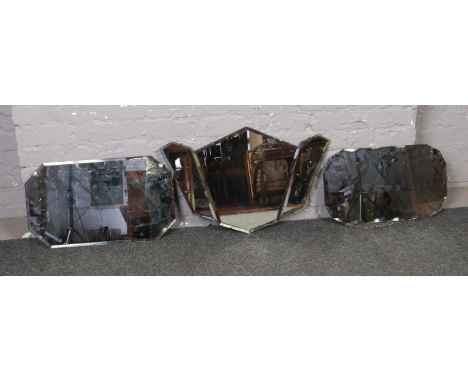 Three vintage bevel edge wall mirrors.  