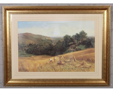A large gilt framed print, titled A Good Harvest, 50cm x 74cm.  