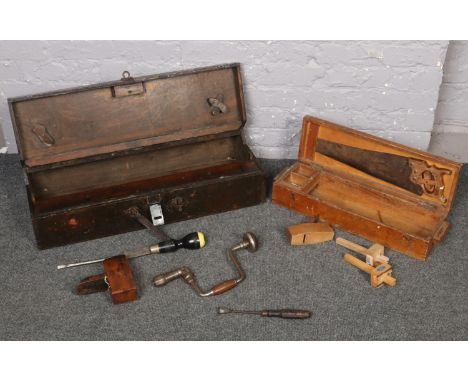 Two joiners tool boxes and some contents.  