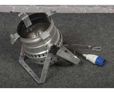 An aluminium theatre light.  