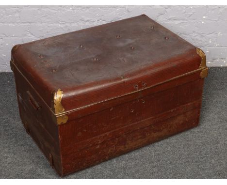 A twin handle metal trunk.  