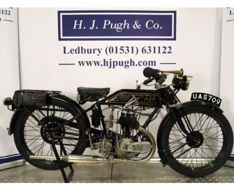 AJS model H4 motorcycle. 1927. 350ccFrame No. H74664Engine No. 74664Part of a private collection. Engine turns over with Comp