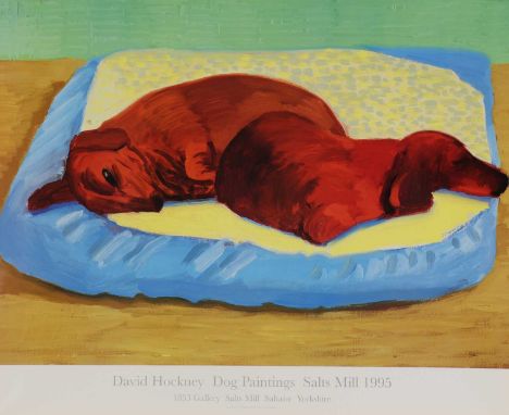 David Hockney OM CH RA (b.1937)'Dog Painting 43'offset lithograph in colours,1995, published for the 'David Hockney Dog Paint