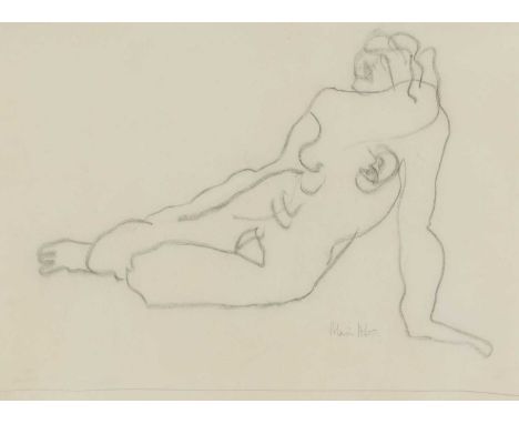 ▴ Blair Hughes-Stanton (1902-1981)Reclining nudesigned and dated 'Blair HS 27' l.r., pencil and black chalk30.5 x 41.5cmCondi