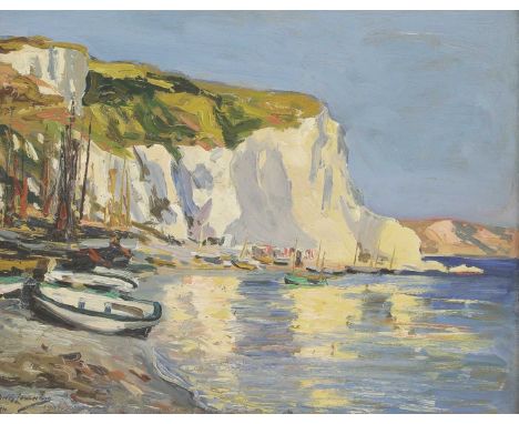 Biddy Jamieson (1871-1952)The Cliffssigned 'Biddy Jamieson/1911' l.l., faintly signed, inscribed and dated verso, oil on pane