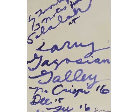 Cy Twombly (American, 1928-2011)'Three Notes From Salalah'offset lithograph in colours, 2008sheet 75.5cm x 56cm, unframedCond