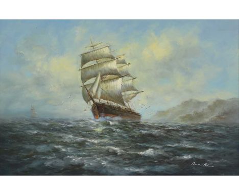 Bram Pak (20th century)A tall ship in rough seassigned 'Bram Pak' l.r., oil on canvas61.5 x 91.5cmCondition ReportFramed: 76 