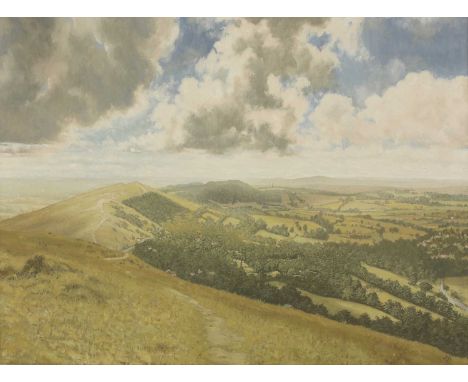 ▴ Iain Browning (1934-2008)'The Malvern Hills'signed with a monogram and dated '55' l.r., oil on canvas76 x 102cmCondition Re