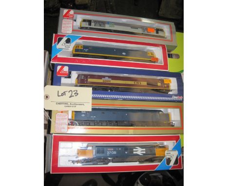 Lima; five boxed diesel locomotives, 60051 Mary Somerville, 47305 British Rail, 60001 EWS, 40145 British Rail, 37081 Loch Lon