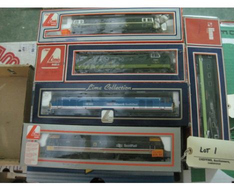 Lima; five boxed diesel locomotives, D6572, D9003, 50033 Network South East, 47637 Scotrail, D9008 The Green Howards, (5)  