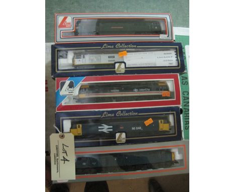 Lima; five boxed diesel locomotives, D1002 Western Explorer, 60006 Corus - Scunthorpe Iron Master, 47620 Windsor Castle Inner