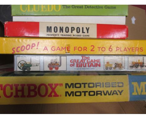 A large collection of 1950's-1980's board games and toys including Magic Robot, Snakes in the Grass, Escalado, Revocopter etc