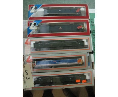 Lima; five boxed diesel locomotives, E6012 British Rail, 50050 Fearless, D205 British Railways, 50017 Royal Oak - Network Sou