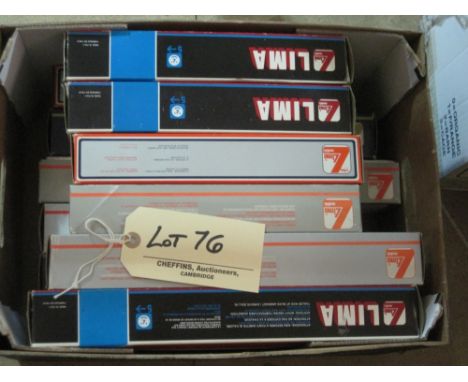 Lima; eight boxed rolling stock, together with two boxed diesel locomotives, 47569 Gloucestershire Regiment, 09026 British Ra