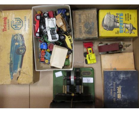 Triang MGA car (damaged lights and box), Sprite outboard motor, vintage 'Essex' motor, boxed, stationary model engine, diecas