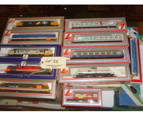 Lima; seven boxed diesel locomotives, 37114 Dunrobin Castle, 87003 Virgin Patriot, 37407 Blackpool Tower, etc, together with 