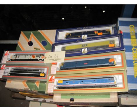 Lima; six boxed diesel locomotives to include 47145 Merddin Emrys, 59101 Village of Whatley etc, (6)  