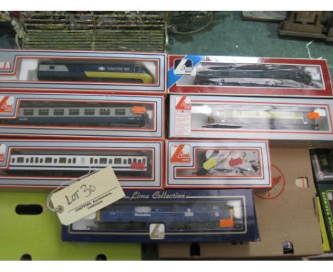 Lima; boxed locomotives and rolling stock to include Inter-City 125, 37023 Mainline, D6731 British Railways etc  