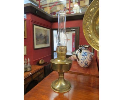 A brass "Aladdin" oil lamp with chimney 