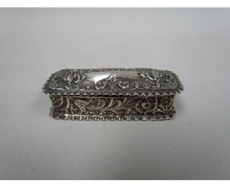 A James Deakin & Sons silver embossed trinket box, Chester 1898, 35g