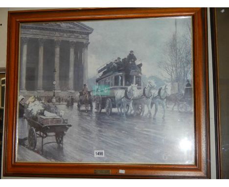 A mid 20th century French scene print, COLLECT ONLY.