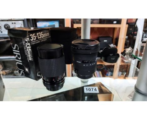 A Sirius Zoom (fits Pentax K) and a sigma ex zoom