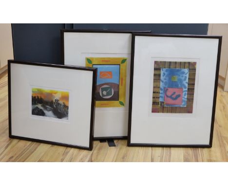 Dale Devereux Barker (1962-), two Unique State prints, 'Company', signed and dated '92, 'I Saw the Number 3', 44 x 35cm, and 