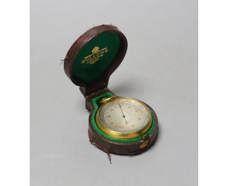 A cased Dolland pocket barometer