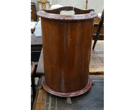 A 20th century mahogany demi-lune stick stand, height 58cm
