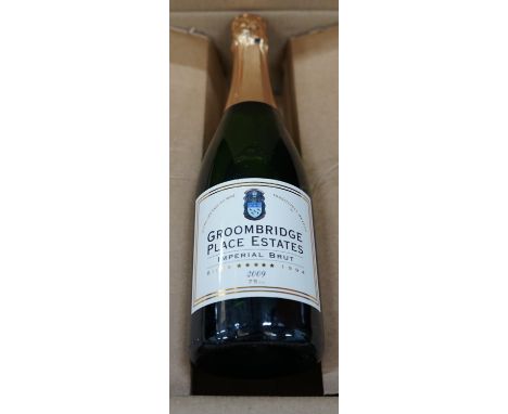 Twelve bottles of Groombridge Place Estate Imperial Brut 2009 English sparkling wine