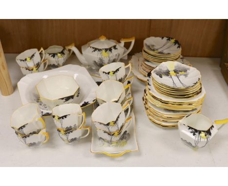 A Shelley ‘Sunrise and Tall Trees’ pattern part tea service