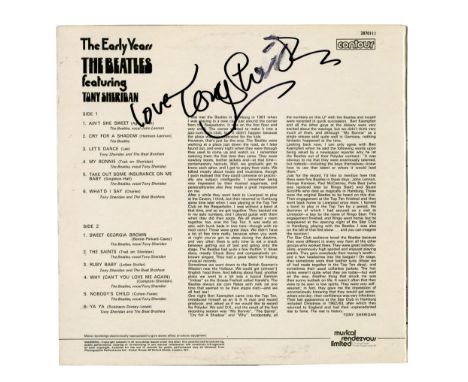 A vinyl copy of The Beatles compilation album ‘The Early Years’ featuring Tony Sheridan signed by Sheridan on the back cover 