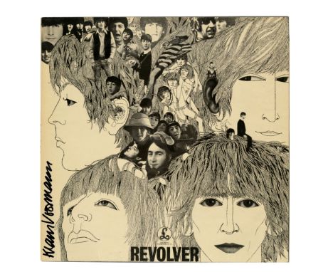 A UK pressing of The Beatles album ‘Revolver’ which has been signed by the cover designer Klaus Voorman on the front of the s