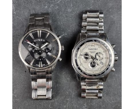 A Roamer 'Rockshell Mark III' chronograph stainless steel quartz wristwatch, 44mm, Ref. 220 837, on original bracelet, togeth