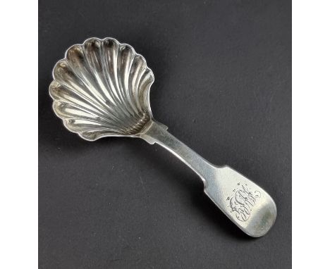 A Victorian silver caddy spoon, probably by Thomas Wheatley, Newcastle 1842, (marked with William IV duty head), 13g.