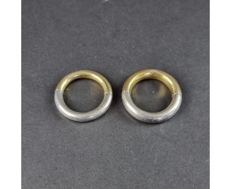Two Tiffany &amp; Co silver and silver gilt rings, stamped T &amp; Co, import mark London 1993, both size K 1/2.