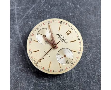 A circa 1960 Russian 'Payand' antimagnetic chronograph dial and movement, (s.d.).