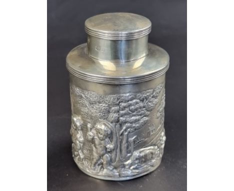 A Victorian silver tea caddy,&nbsp;by&nbsp;William Aitken, Chester 1898, 9.5cm high, 115g.