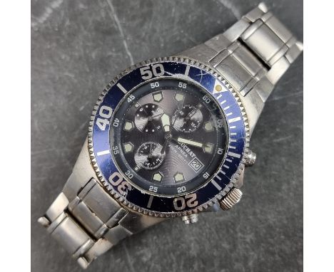 A Beuchat 'Apnea Diver' chronograph stainless steel quartz wristwatch, 42mm, Ref. 0085/2, on original bracelet.