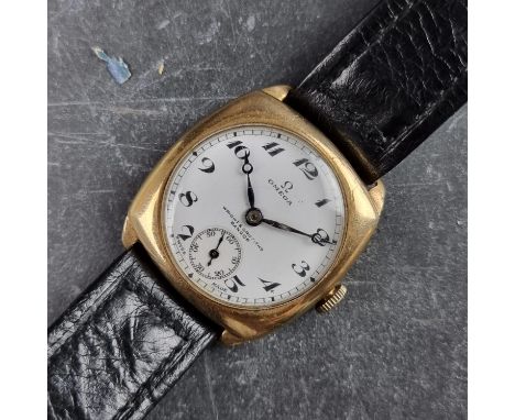 A 1935 Omega 9ct gold manual wind wristwatch, retailed by Wright &amp; Griffiths of Bangor, 29mm, Ref. 559958, Serial No. 807