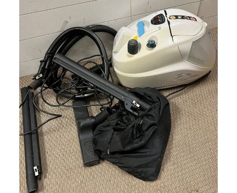 A Polti Lecospira steam cleaner and tools