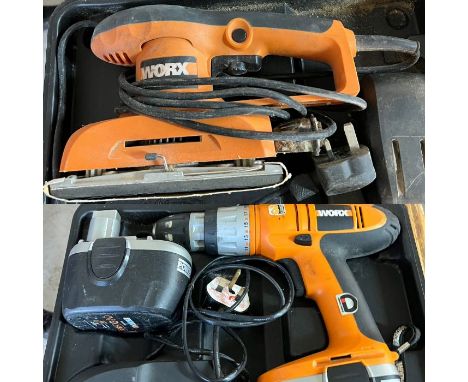 Two power tools, drill and a sander 
