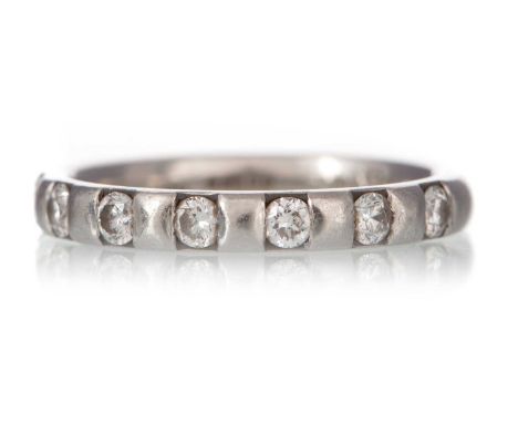 MAPPIN & WEBB HALF  ETERNITY RING, the round brilliant cut diamonds totalling approximately 0.35 carats, in platinum, size K 