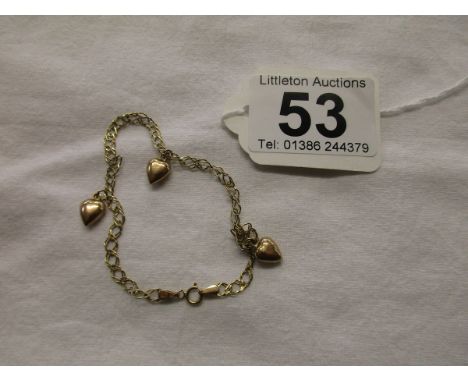 Vintage gold heart bracelet