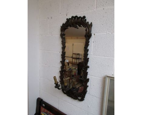 Ornate wall mirror with 3 candle sconces
