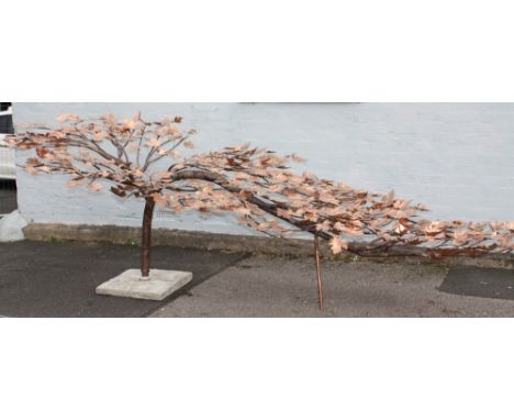 A STRIKING CONTEMPORARY LARGE COPPER 'TREE OF TRANQUILITY' SCULPTURE, handmade and designed by MEHRDAD TAFRESHI, designed wit