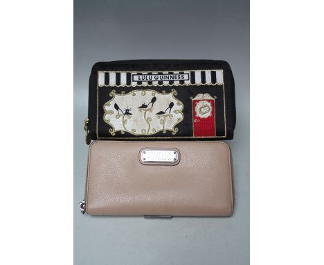 A VINTAGE LULU GUINNESS 'SHOE SHOP' STYLE TEXTILE WALLET, with full zippered fastening and internal coins and notes compartme